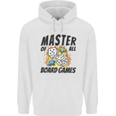 Master of All Board Games Mens 80% Cotton Hoodie White