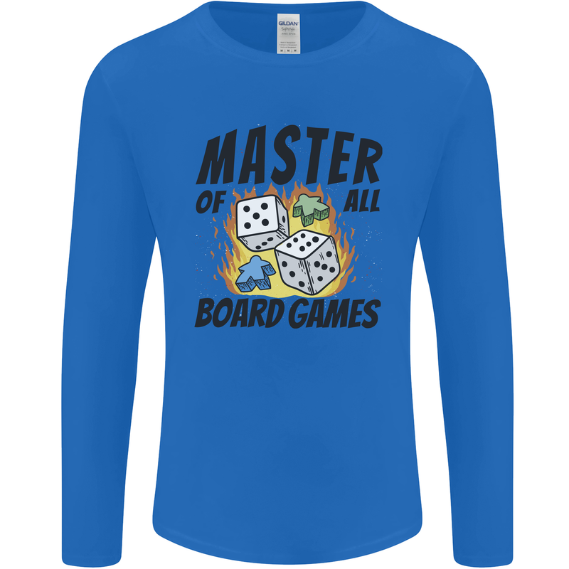 Master of All Board Games Mens Long Sleeve T-Shirt Royal Blue