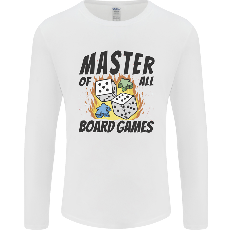 Master of All Board Games Mens Long Sleeve T-Shirt White