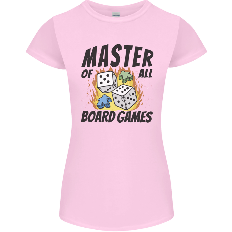 Master of All Board Games Womens Petite Cut T-Shirt Light Pink