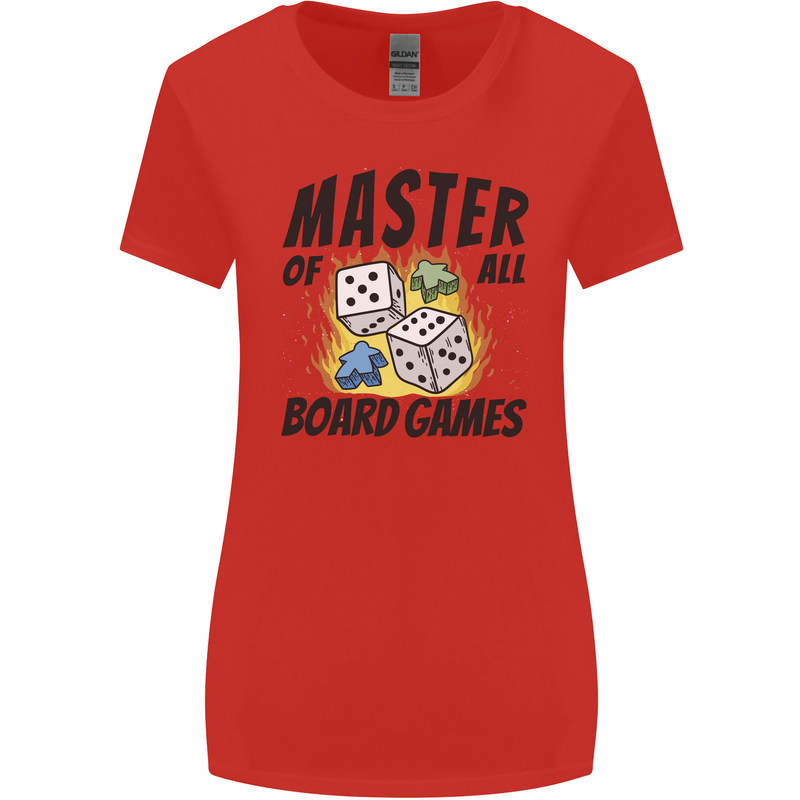 Master of All Board Games Womens Wider Cut T-Shirt Red