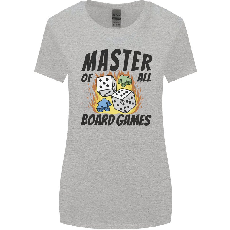 Master of All Board Games Womens Wider Cut T-Shirt Sports Grey