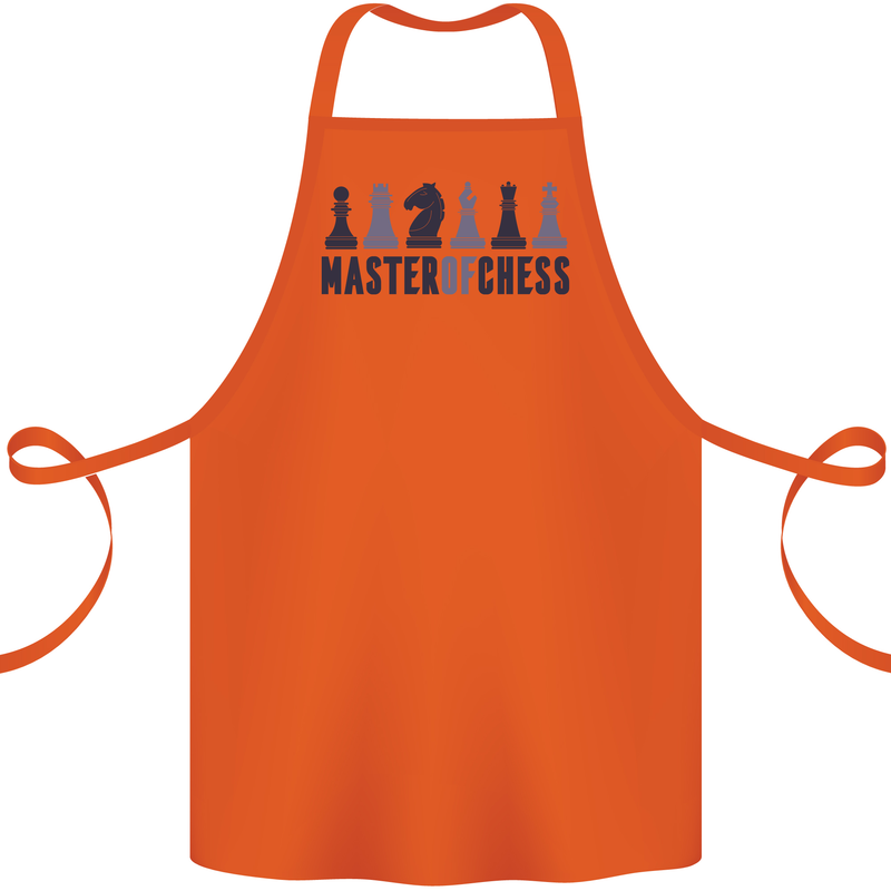 Master of Chess Cotton Apron 100% Organic Orange