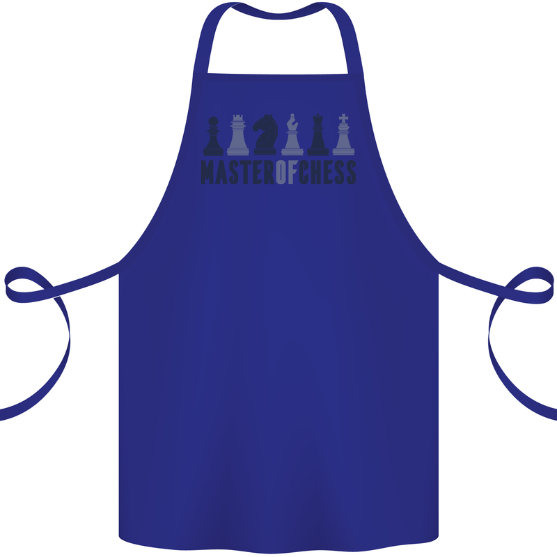 Master of Chess Cotton Apron 100% Organic Royal Blue