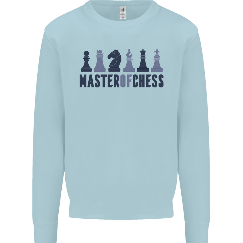 Master of Chess Kids Sweatshirt Jumper Light Blue