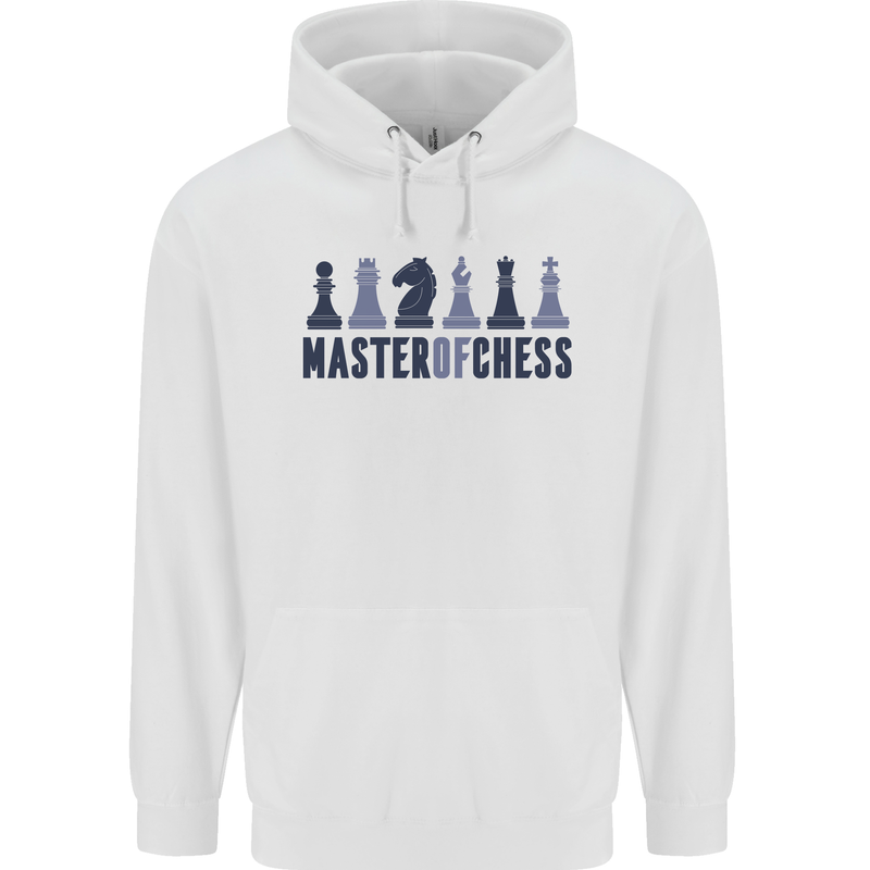 Master of Chess Mens 80% Cotton Hoodie White
