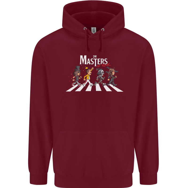 Masters of Rock Band Music Heavy Metal Childrens Kids Hoodie Maroon