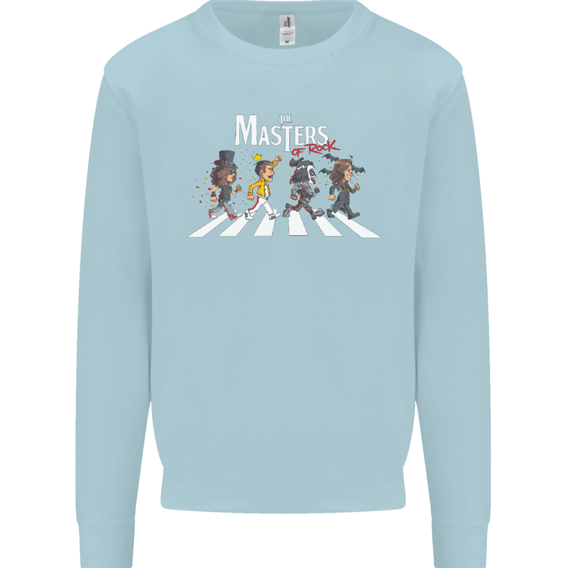 Masters of Rock Band Music Heavy Metal Kids Sweatshirt Jumper Light Blue