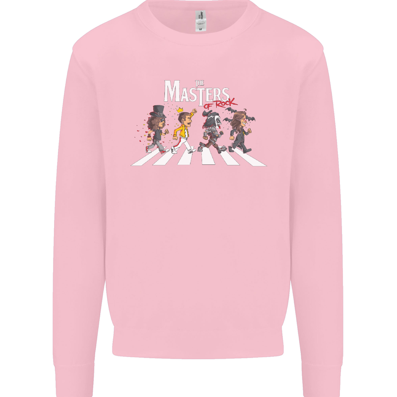 Masters of Rock Band Music Heavy Metal Kids Sweatshirt Jumper Light Pink