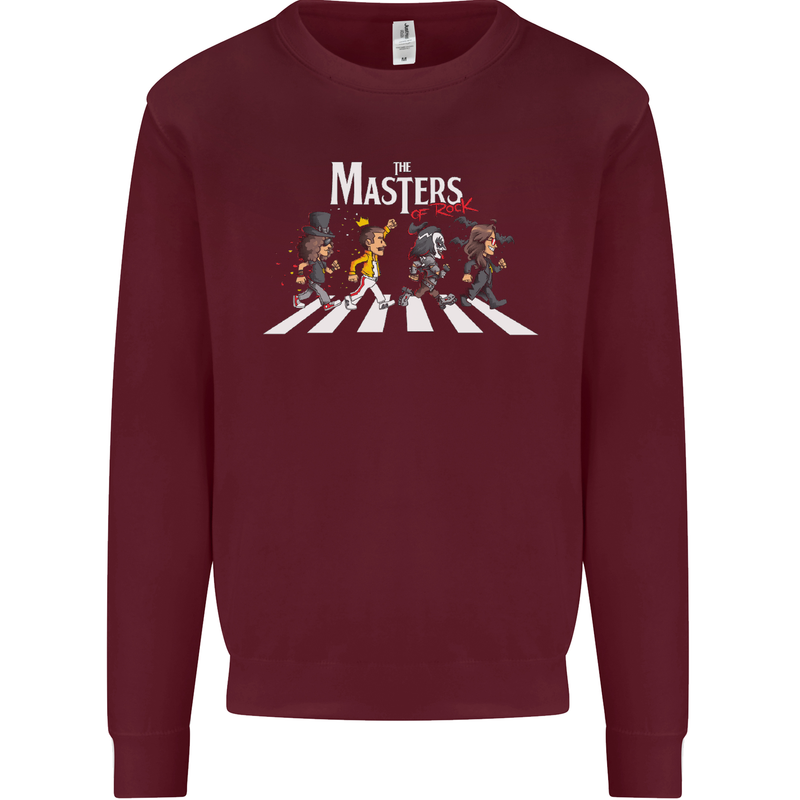 Masters of Rock Band Music Heavy Metal Kids Sweatshirt Jumper Maroon