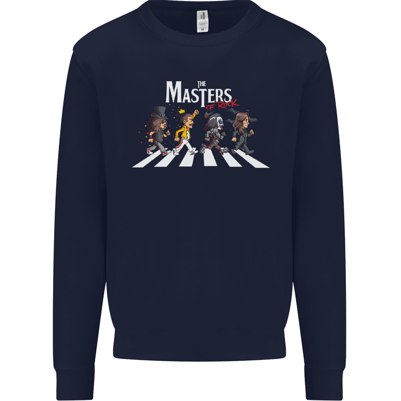 Masters of Rock Band Music Heavy Metal Kids Sweatshirt Jumper Navy Blue
