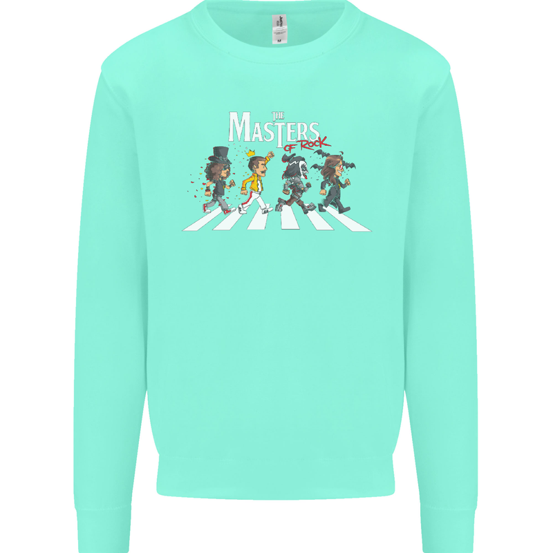 Masters of Rock Band Music Heavy Metal Kids Sweatshirt Jumper Peppermint