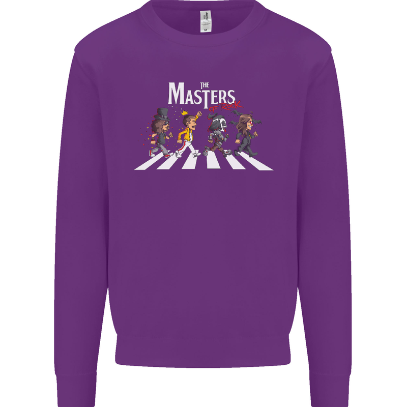 Masters of Rock Band Music Heavy Metal Kids Sweatshirt Jumper Purple