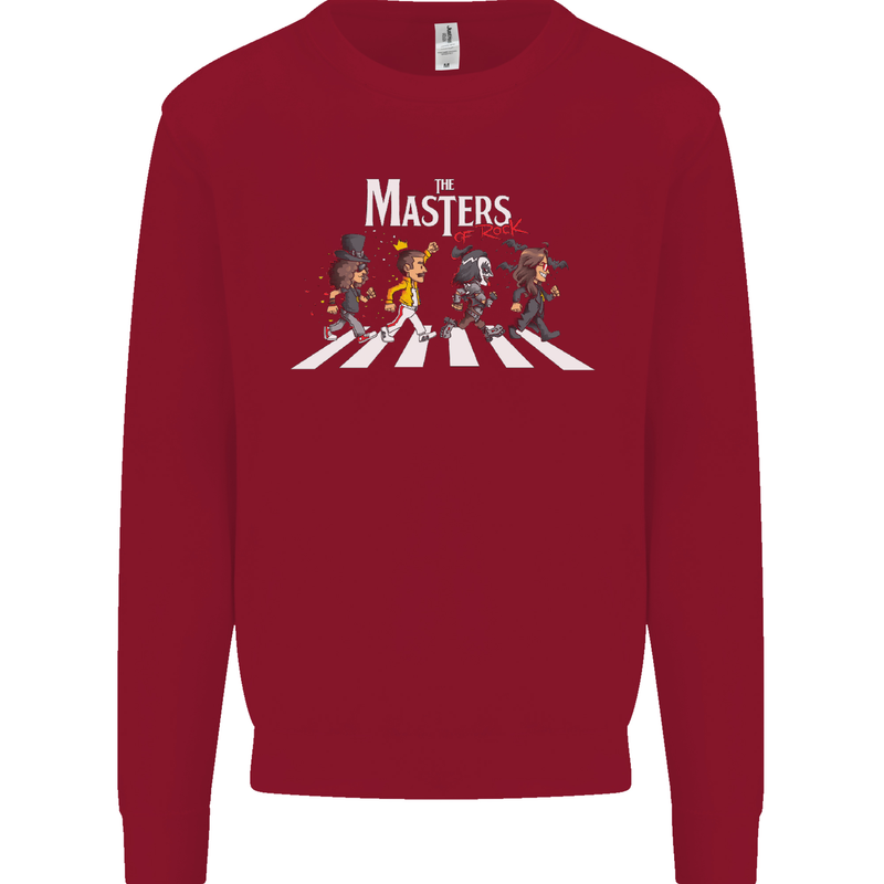 Masters of Rock Band Music Heavy Metal Kids Sweatshirt Jumper Red