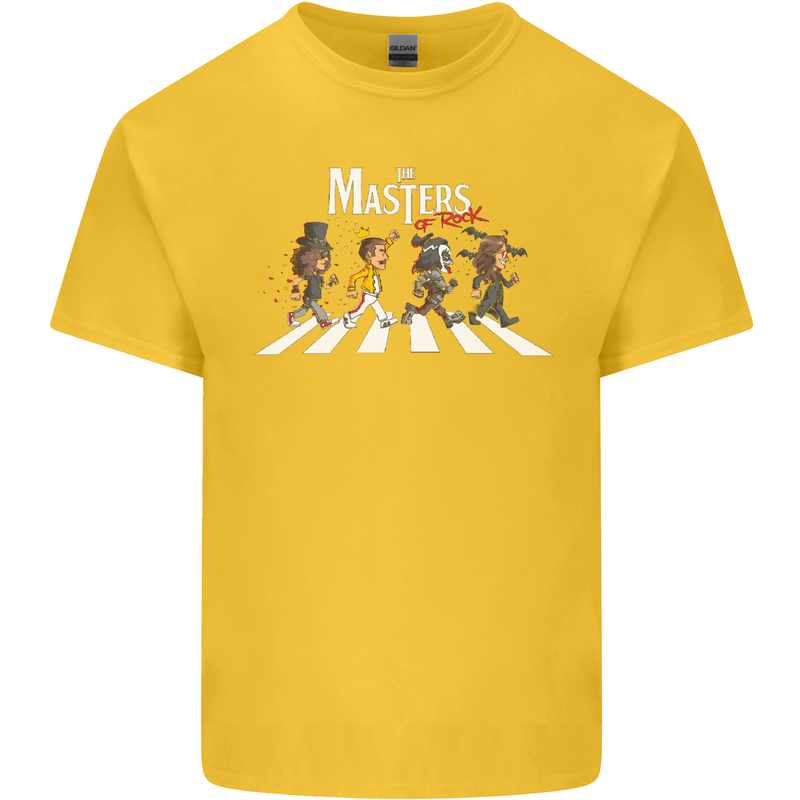 Masters of Rock Band Music Heavy Metal Kids T-Shirt Childrens Yellow