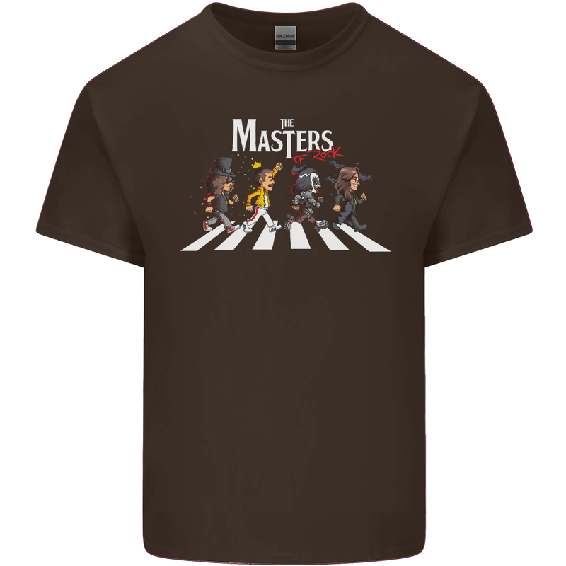 Masters of Rock Band Music Heavy Metal Mens Cotton T-Shirt Tee Top Dark Chocolate