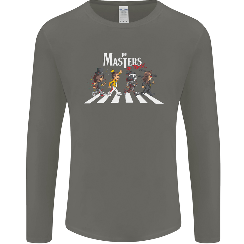 Masters of Rock Band Music Heavy Metal Mens Long Sleeve T-Shirt Charcoal