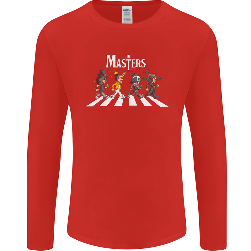Masters of Rock Band Music Heavy Metal Mens Long Sleeve T-Shirt Red