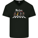 Masters of Rock Band Music Heavy Metal Mens V-Neck Cotton T-Shirt Black