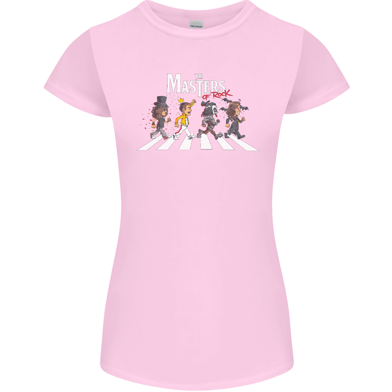 Masters of Rock Band Music Heavy Metal Womens Petite Cut T-Shirt Light Pink