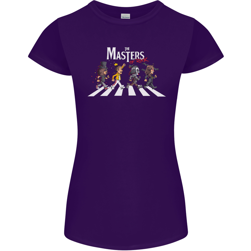 Masters of Rock Band Music Heavy Metal Womens Petite Cut T-Shirt Purple
