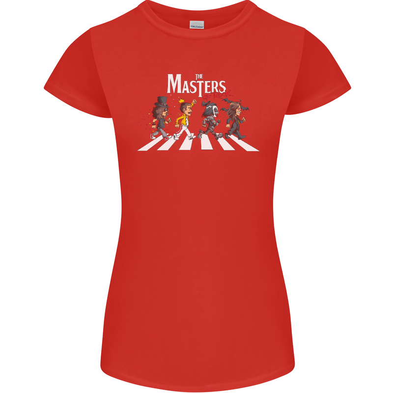 Masters of Rock Band Music Heavy Metal Womens Petite Cut T-Shirt Red