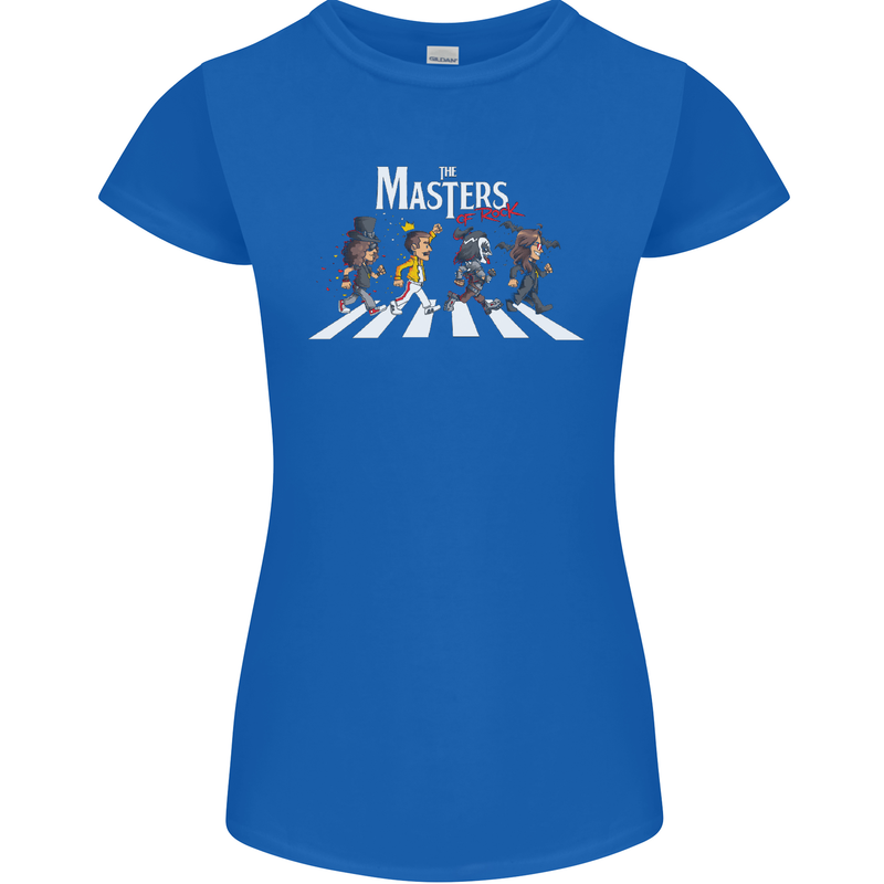 Masters of Rock Band Music Heavy Metal Womens Petite Cut T-Shirt Royal Blue