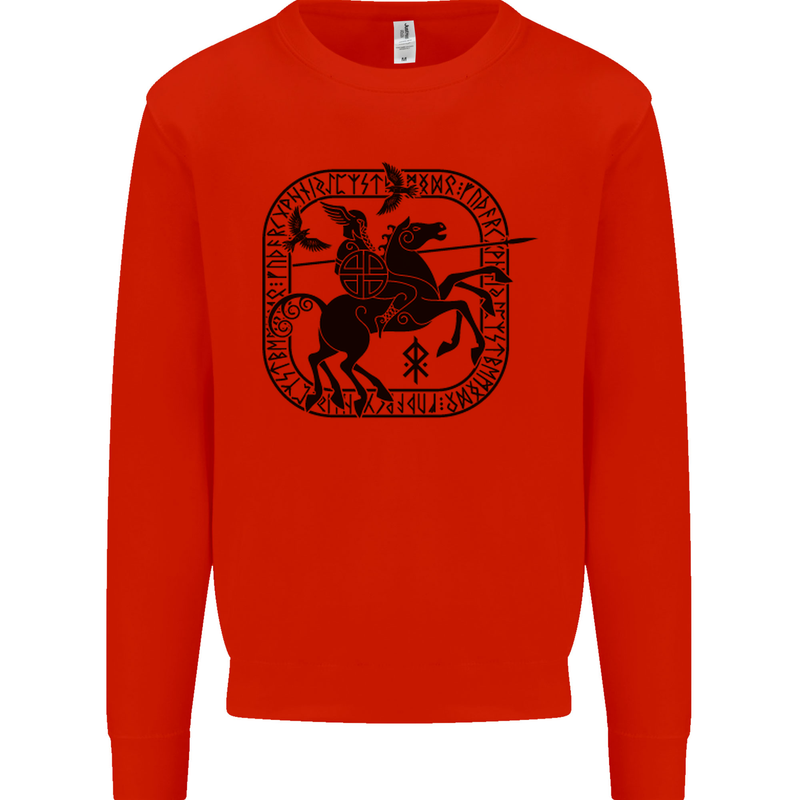 Masters of the Sea Vikings Valhalla Sailing Sailor Kids Sweatshirt Jumper Bright Red