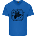 Masters of the Sea Vikings Valhalla Sailing Sailor Mens V-Neck Cotton T-Shirt Royal Blue