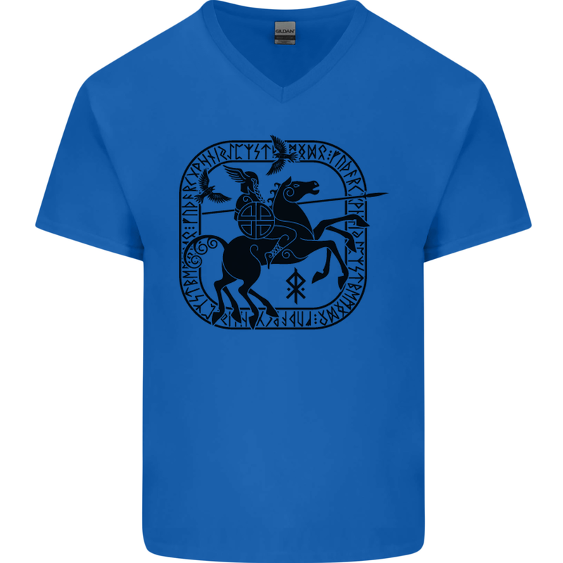 Masters of the Sea Vikings Valhalla Sailing Sailor Mens V-Neck Cotton T-Shirt Royal Blue