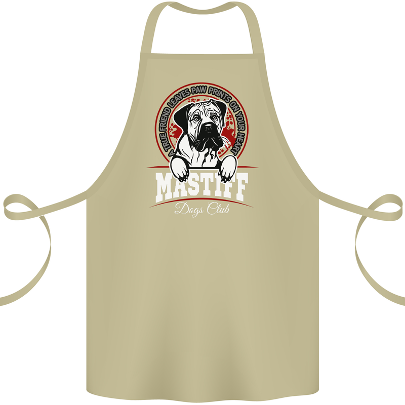 Mastiff Heart Funny Dog Cotton Apron 100% Organic Khaki