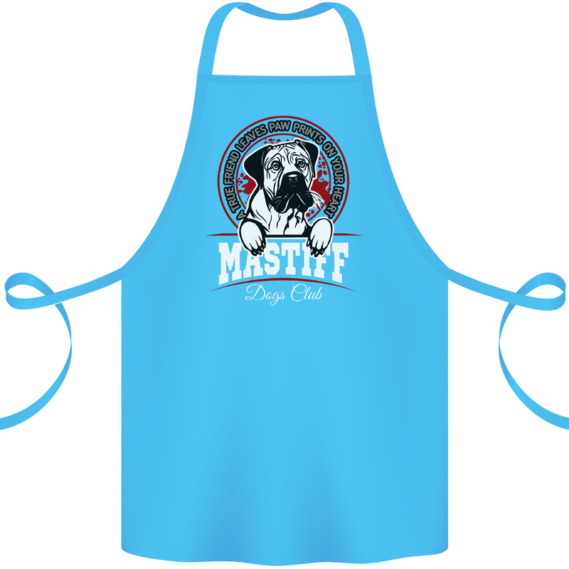 Mastiff Heart Funny Dog Cotton Apron 100% Organic Turquoise