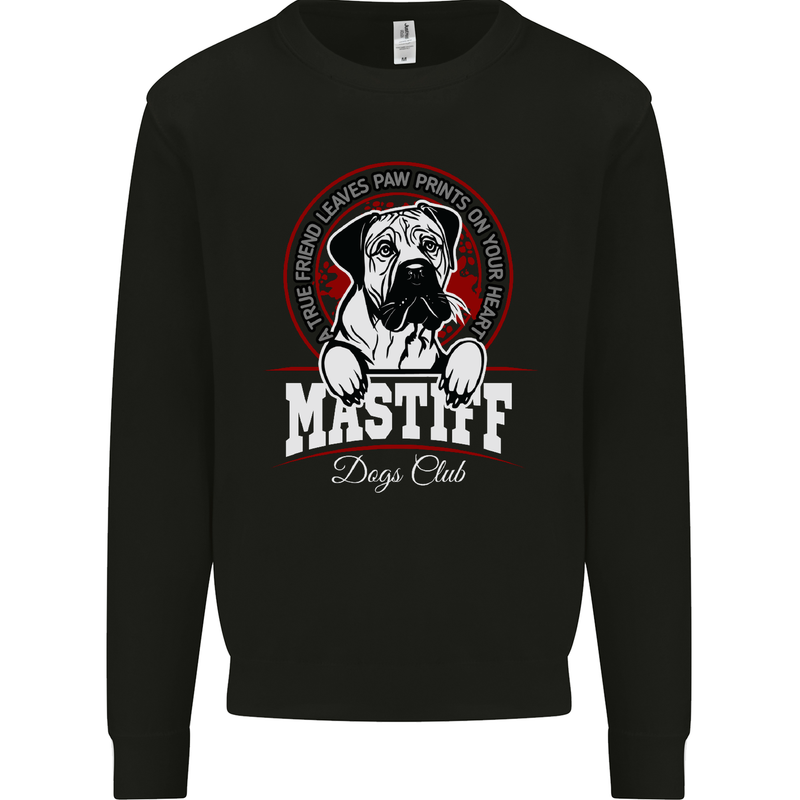 Mastiff Heart Funny Dog Kids Sweatshirt Jumper Black