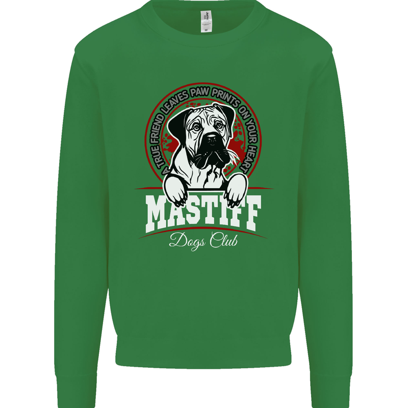 Mastiff Heart Funny Dog Kids Sweatshirt Jumper Irish Green
