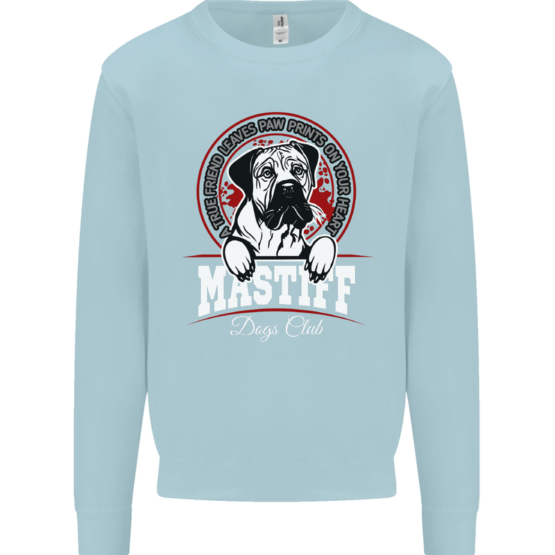 Mastiff Heart Funny Dog Kids Sweatshirt Jumper Light Blue