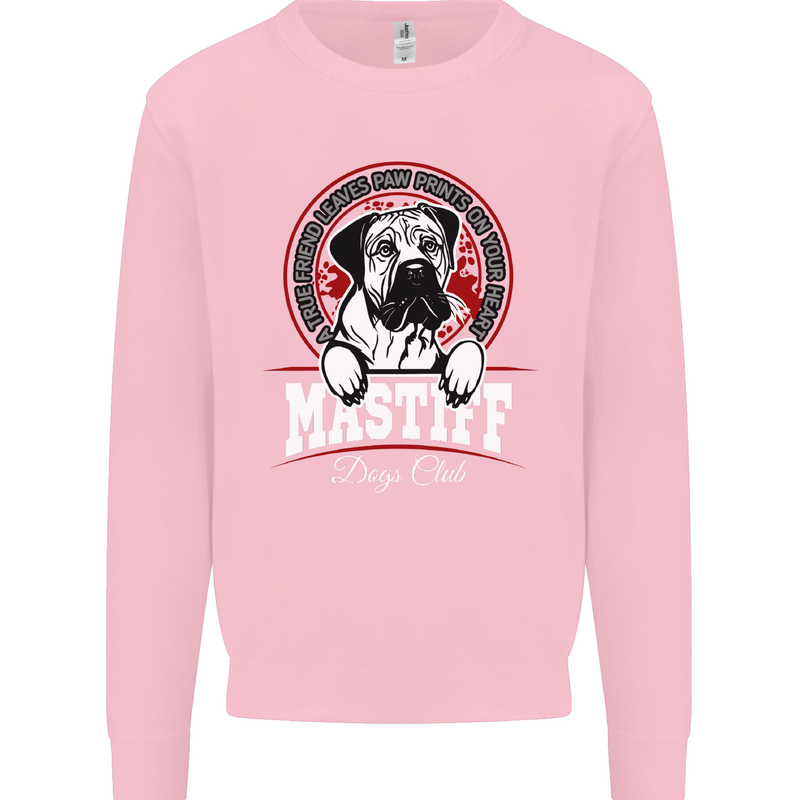 Mastiff Heart Funny Dog Kids Sweatshirt Jumper Light Pink