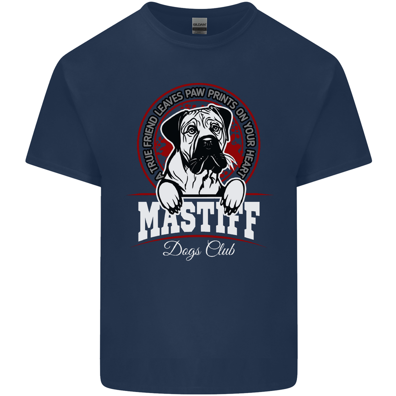 Mastiff Heart Funny Dog Kids T-Shirt Childrens Navy Blue