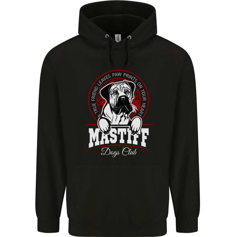 Mastiff Heart Funny Dog Mens 80% Cotton Hoodie Black
