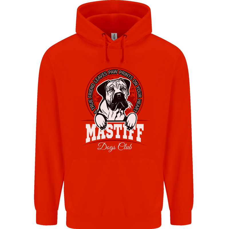 Mastiff Heart Funny Dog Mens 80% Cotton Hoodie Bright Red
