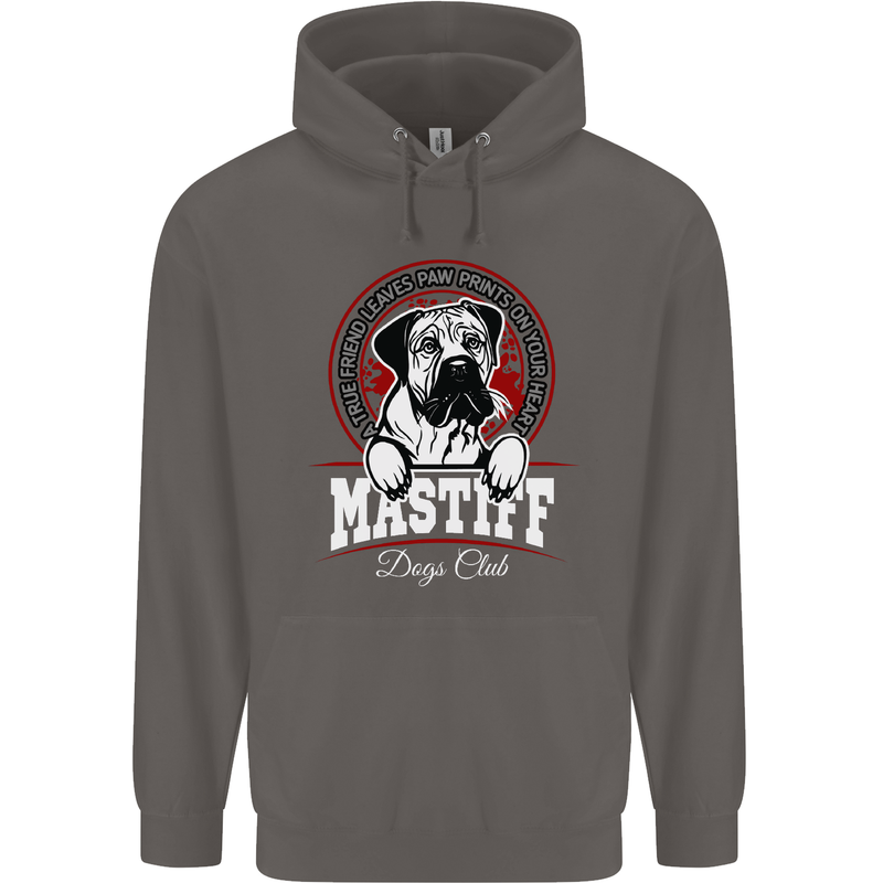 Mastiff Heart Funny Dog Mens 80% Cotton Hoodie Charcoal