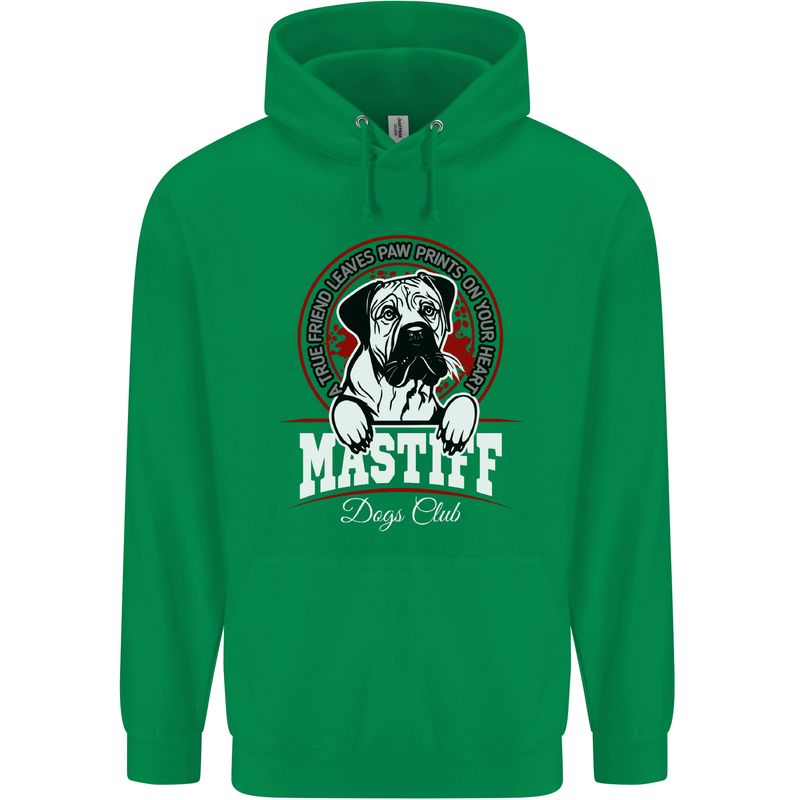 Mastiff Heart Funny Dog Mens 80% Cotton Hoodie Irish Green
