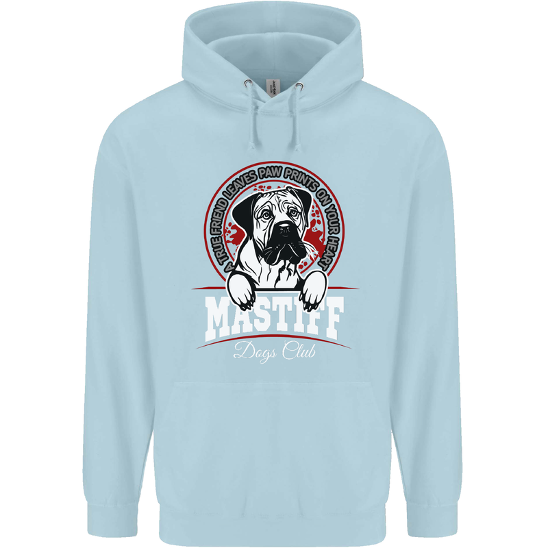 Mastiff Heart Funny Dog Mens 80% Cotton Hoodie Light Blue