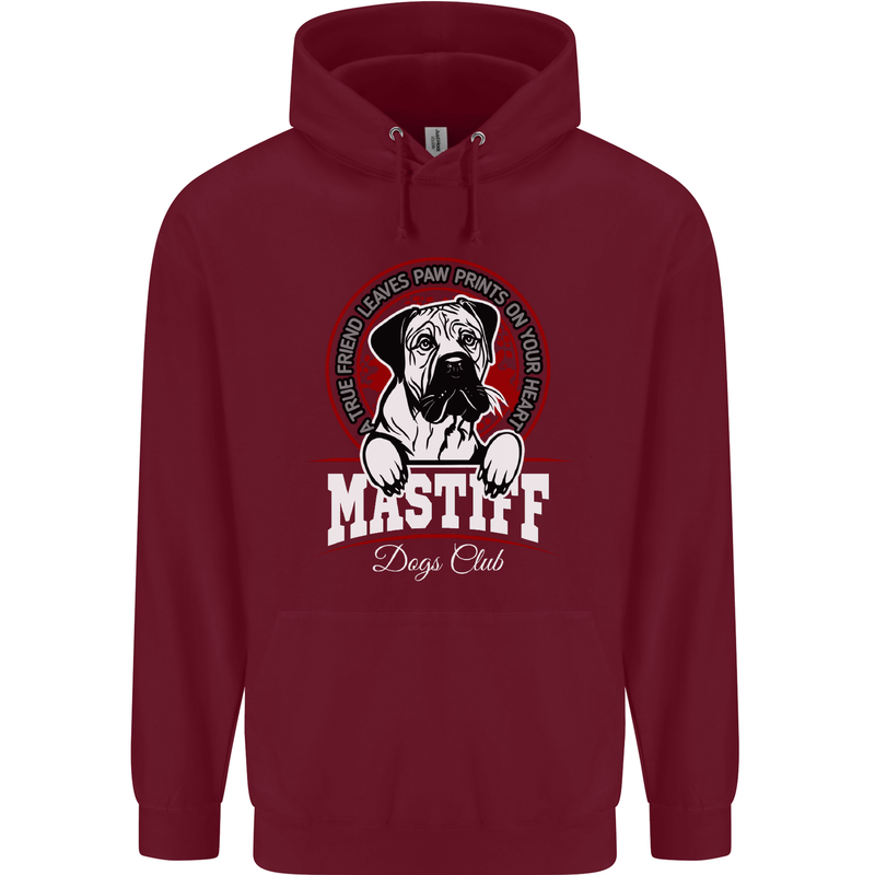 Mastiff Heart Funny Dog Mens 80% Cotton Hoodie Maroon