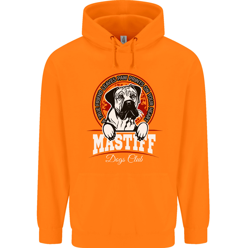 Mastiff Heart Funny Dog Mens 80% Cotton Hoodie Orange