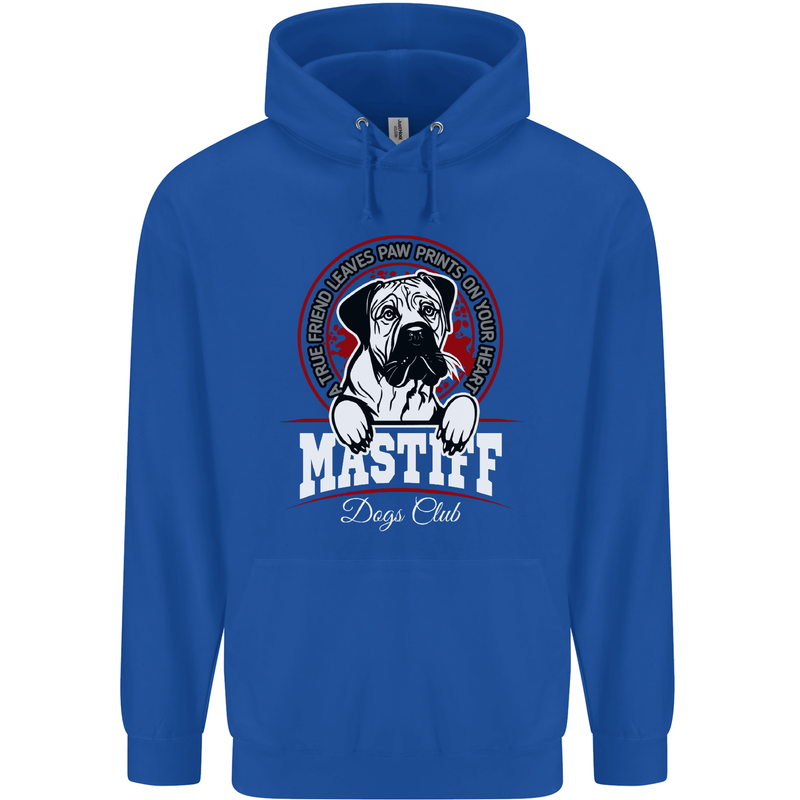 Mastiff Heart Funny Dog Mens 80% Cotton Hoodie Royal Blue