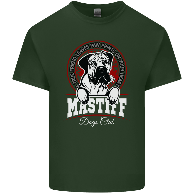 Mastiff Heart Funny Dog Mens Cotton T-Shirt Tee Top Forest Green