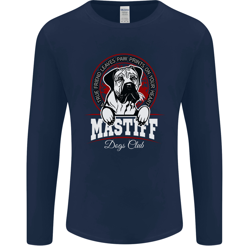 Mastiff Heart Funny Dog Mens Long Sleeve T-Shirt Navy Blue