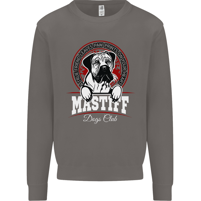 Mastiff Heart Funny Dog Mens Sweatshirt Jumper Charcoal