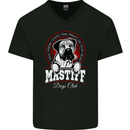 Mastiff Heart Funny Dog Mens V-Neck Cotton T-Shirt Black