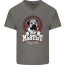 Mastiff Heart Funny Dog Mens V-Neck Cotton T-Shirt Charcoal
